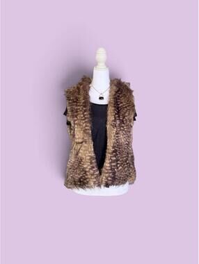 Vintage Mossimo Faux fur hooded vest with hood #boho #fall #vintage #y2k